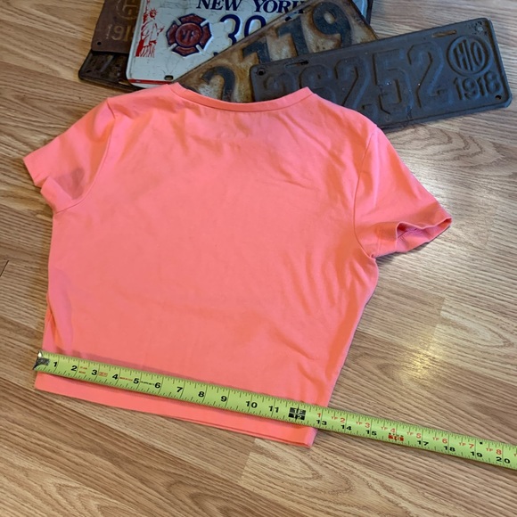 Wild Fable crop top NWOT coral fun workout yoga like brand new short sleeve - Picture 5 of 5